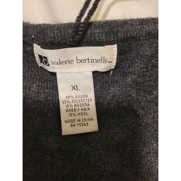 Womens Angora Wool Blend Sweater Top Gray XL Long Valerie Bertinelli Cozy soft - Picture 3 of 5